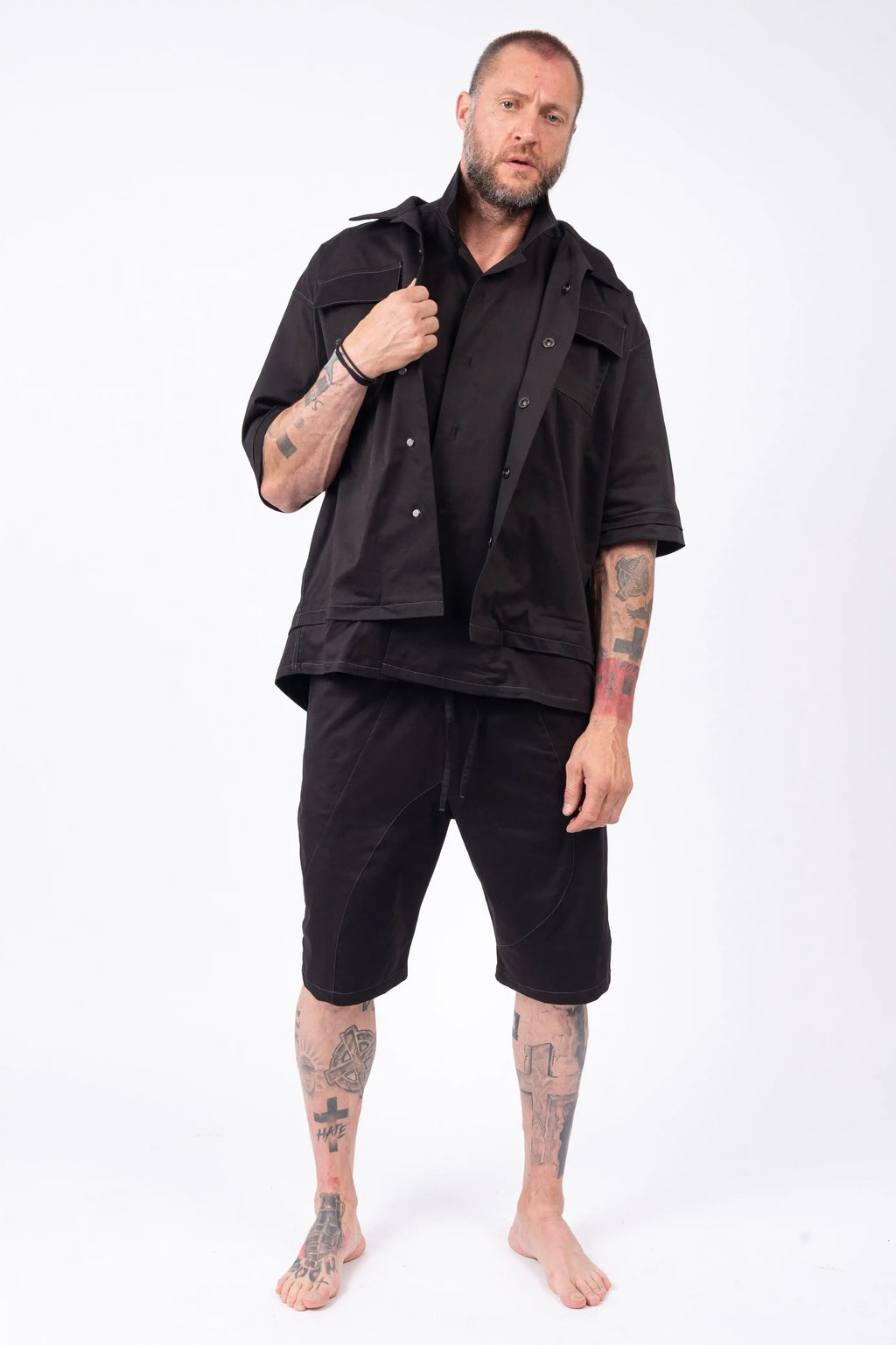 Luda - Asymmetric Black Shorts