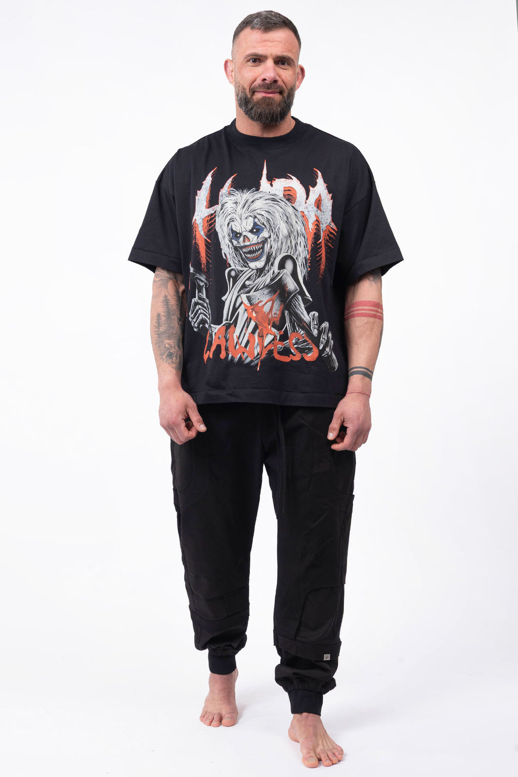Luda - Diagonal Black Trousers