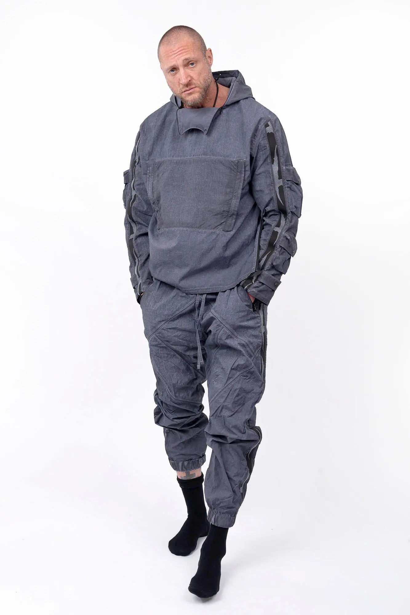 Luda - Grey Dyed Polyester Jacket