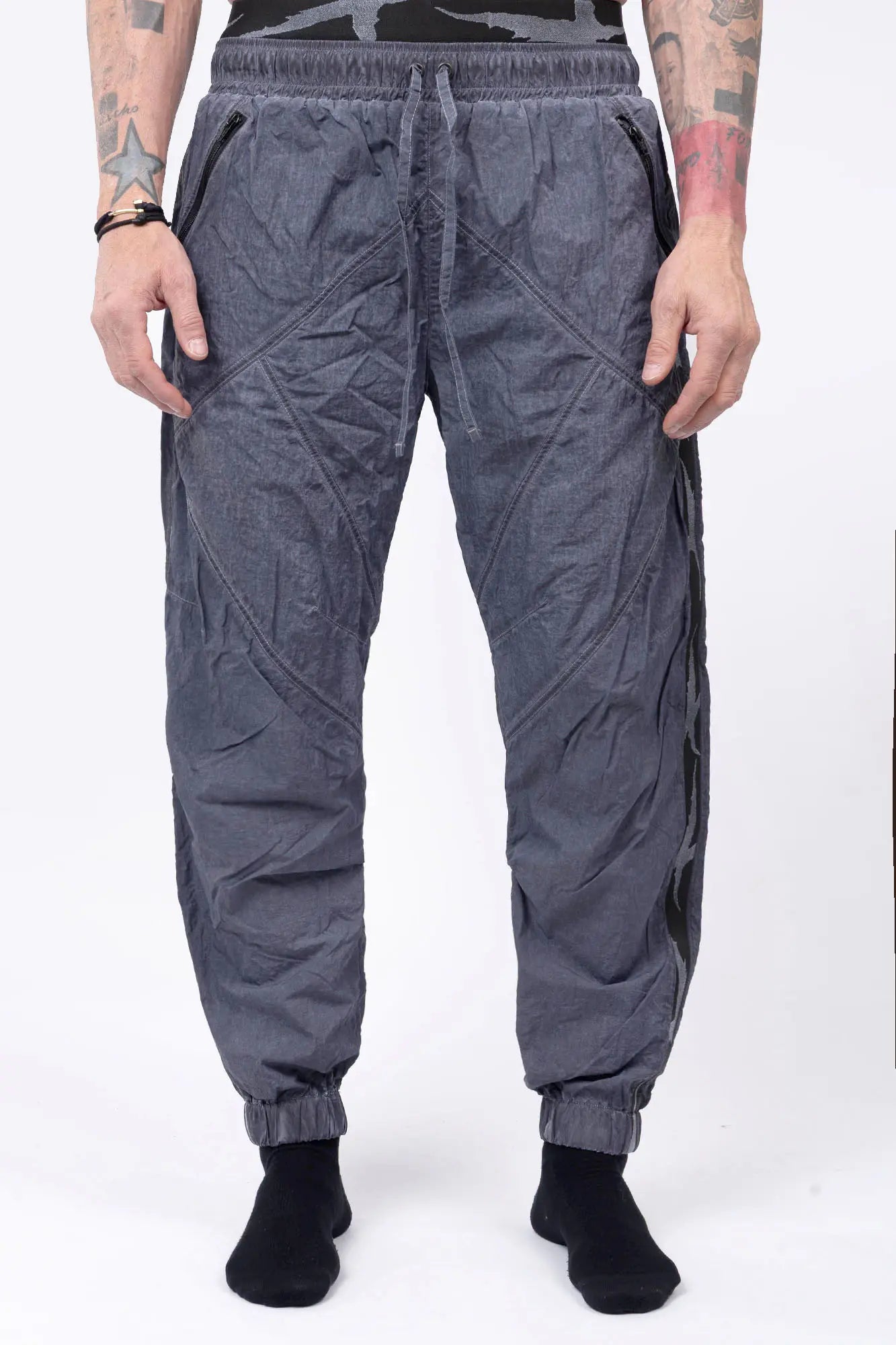 Luda - Grey Dyed Polyester Trousers