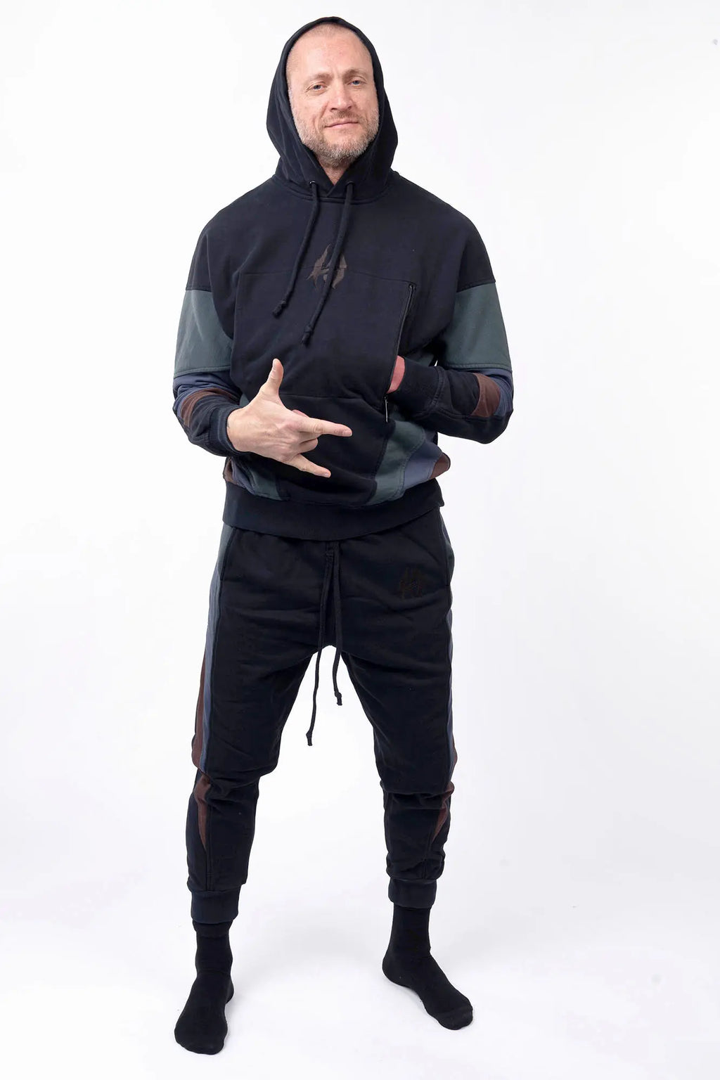 Luda - Bones Multicolor Hoodie Garment Dyed
