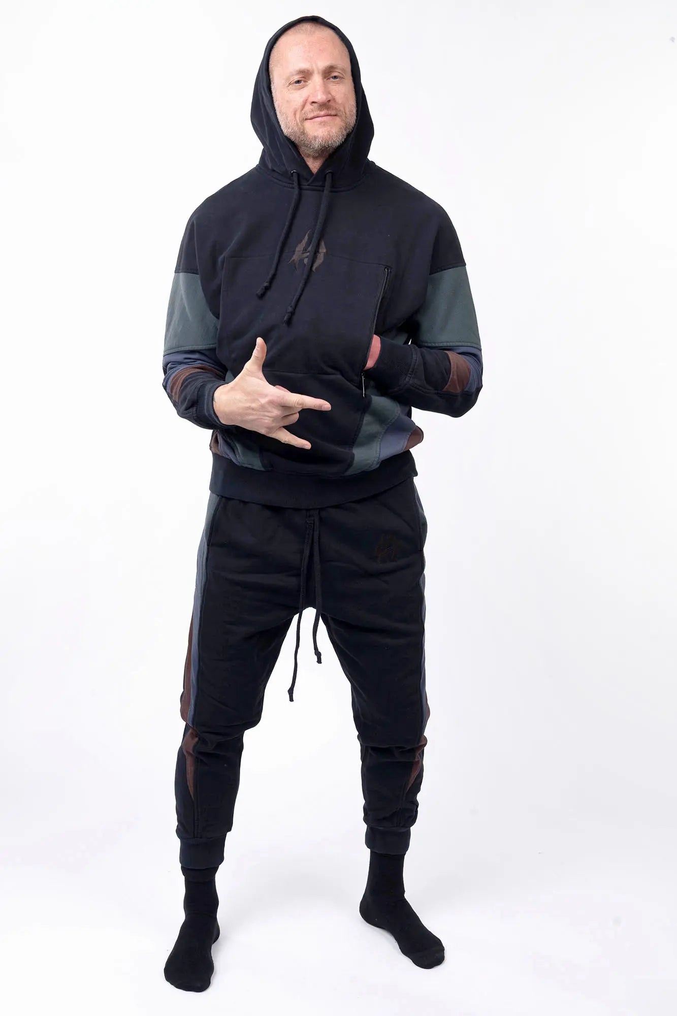 Luda - Bones Multicolor Hoodie Garment Dyed