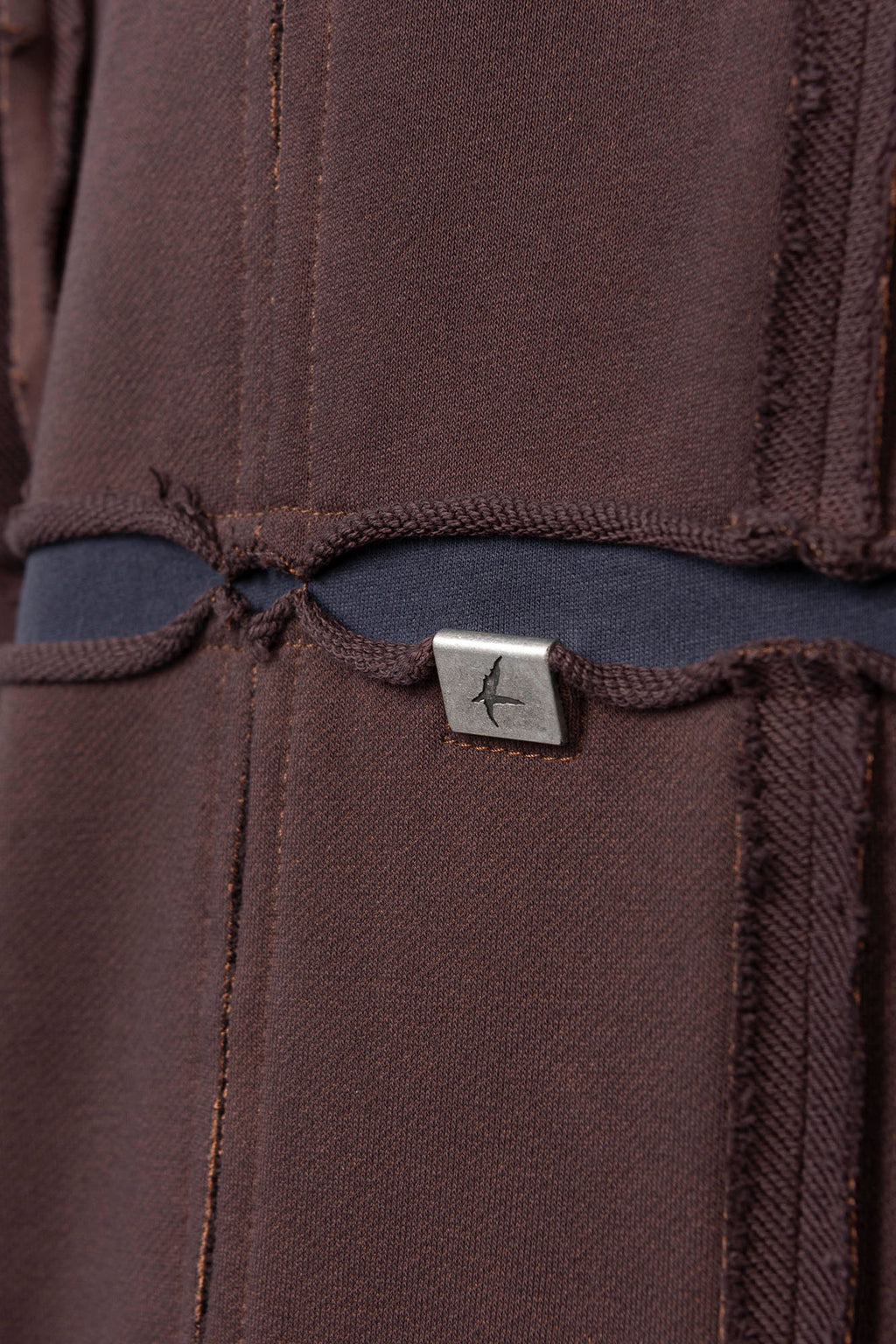 Luda - Grid Panel Hoodie Brown
