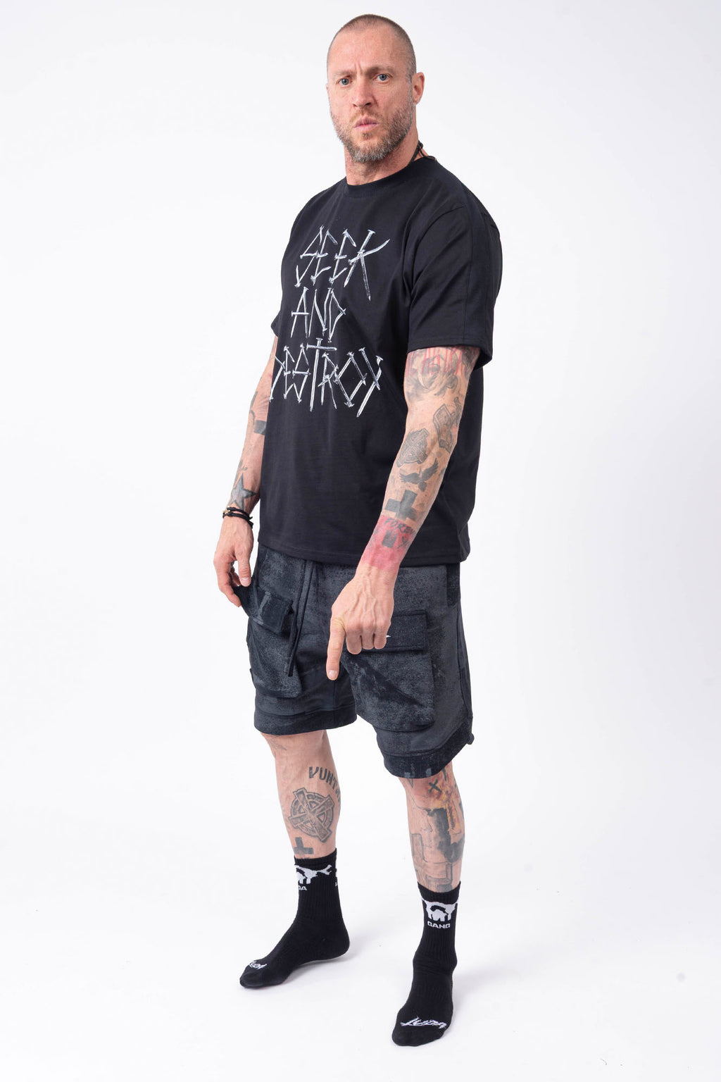 Luda - Grey Sprayed Cotton Shorts