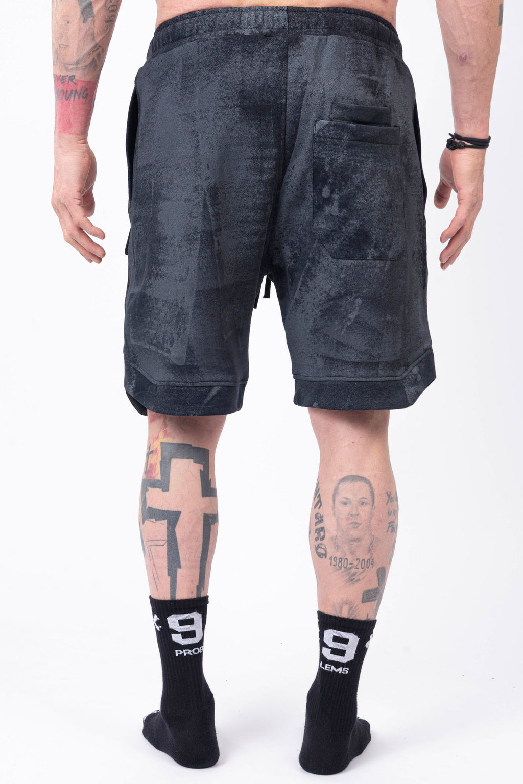 Luda - Grey Sprayed Cotton Shorts