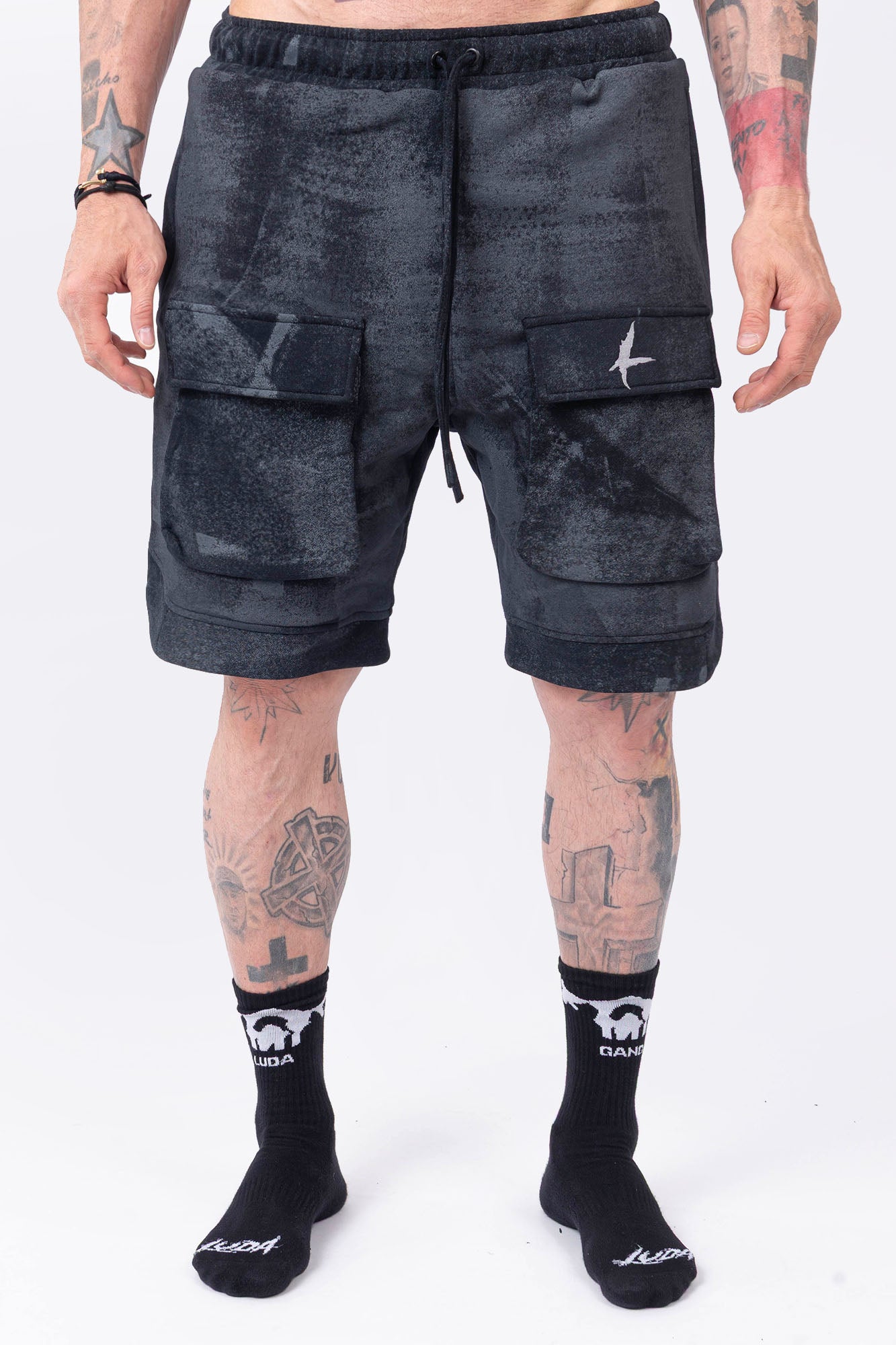Luda - Grey Sprayed Cotton Shorts