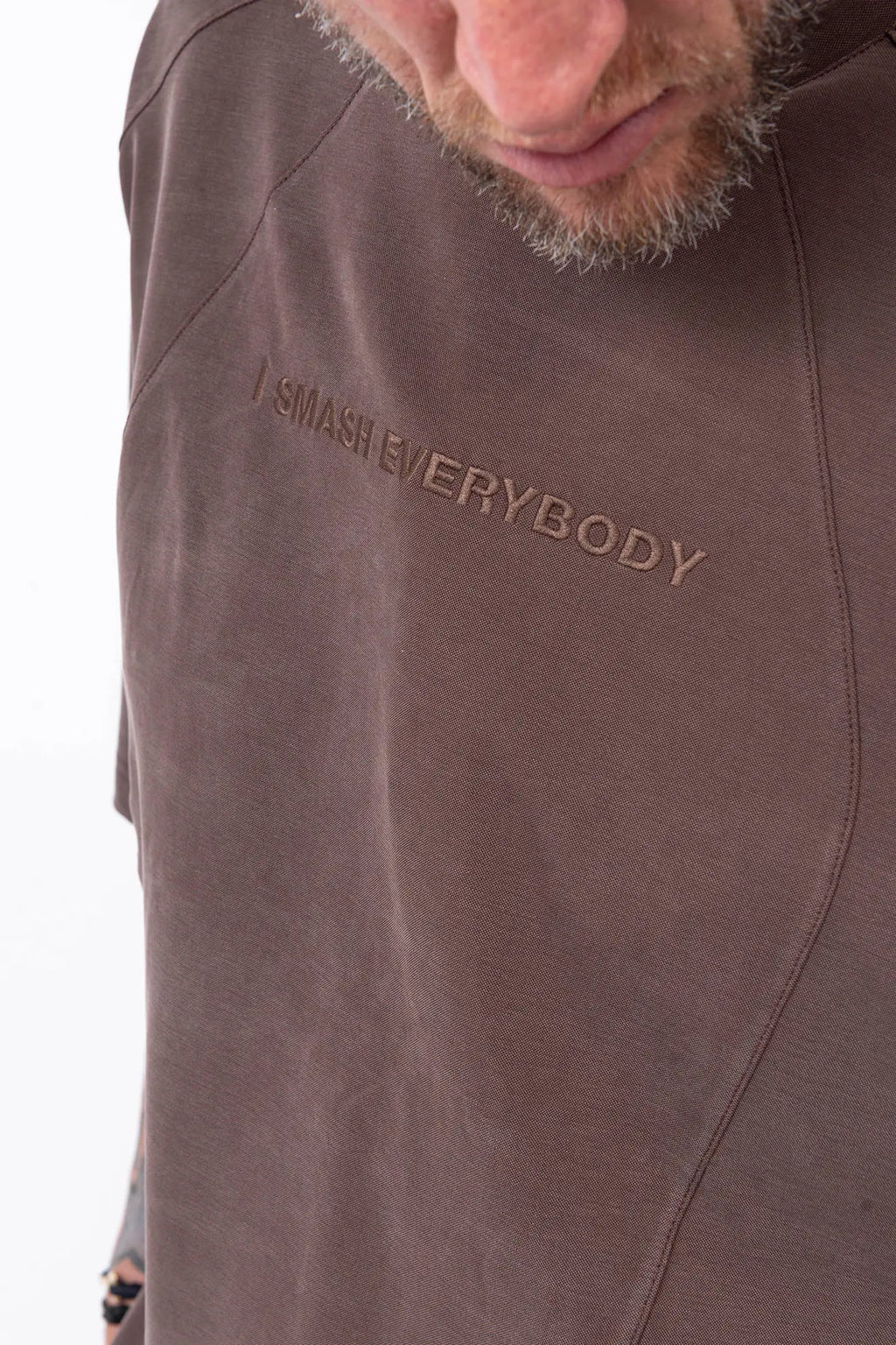 Luda - Embroidery Stretch T-Shirt Beige