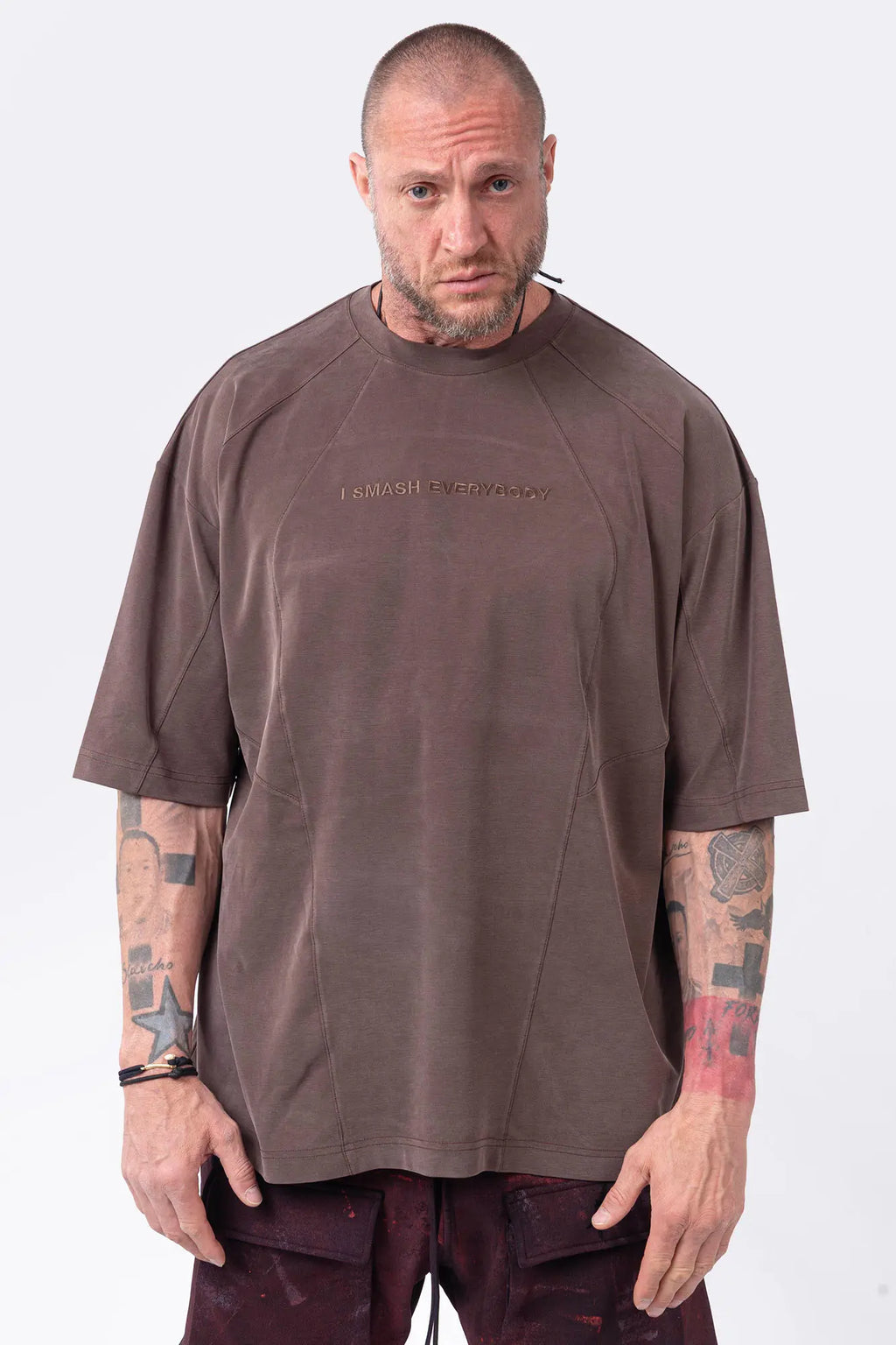 Luda - Embroidery Stretch T-Shirt Beige