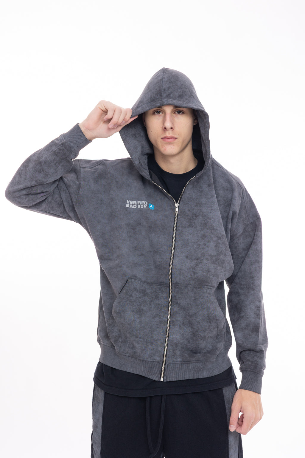 Luda - Grey Zipper Hoodie