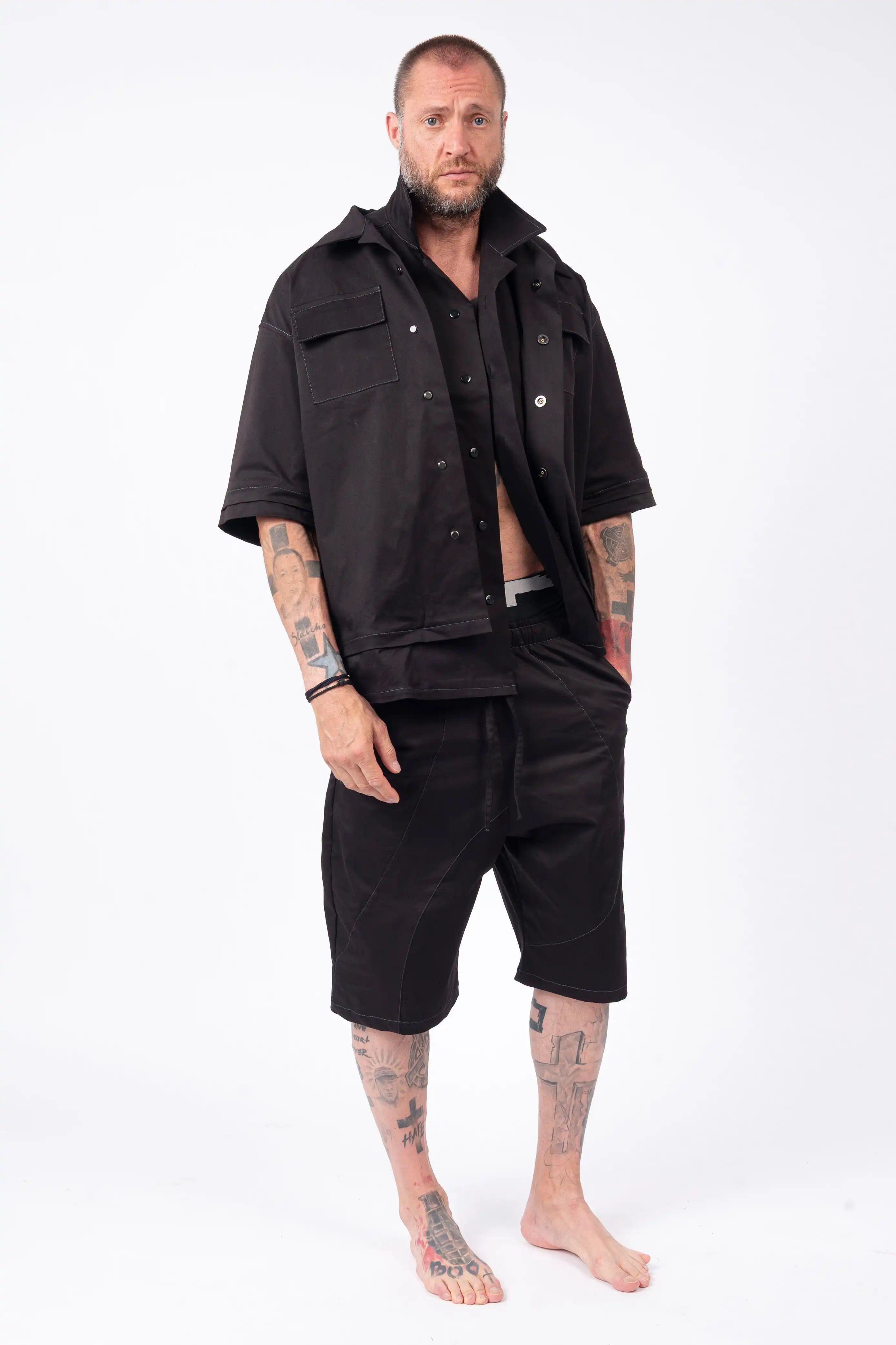 Luda - Oversized Double Black Shirt