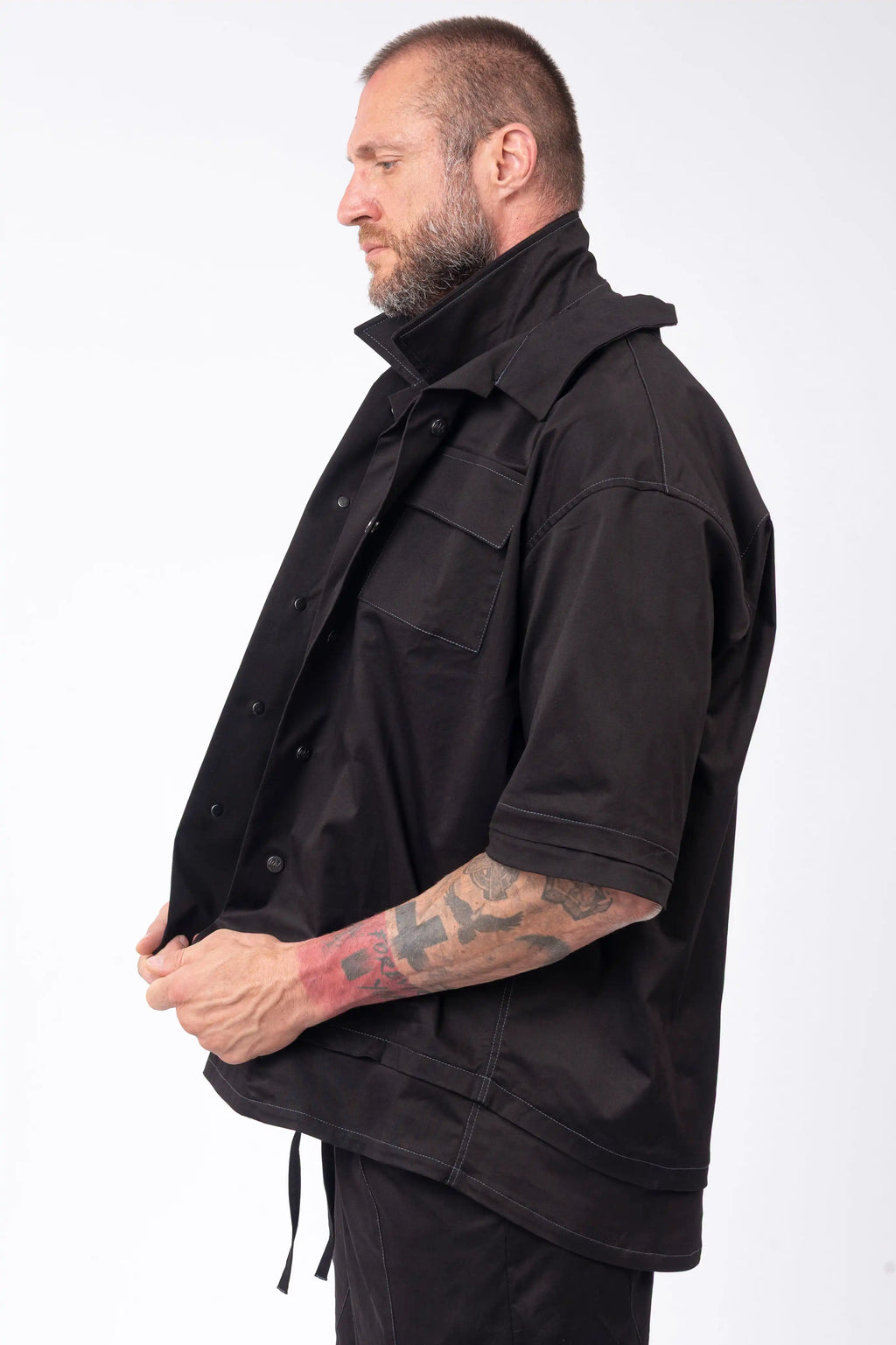 Luda - Oversized Double Black Shirt