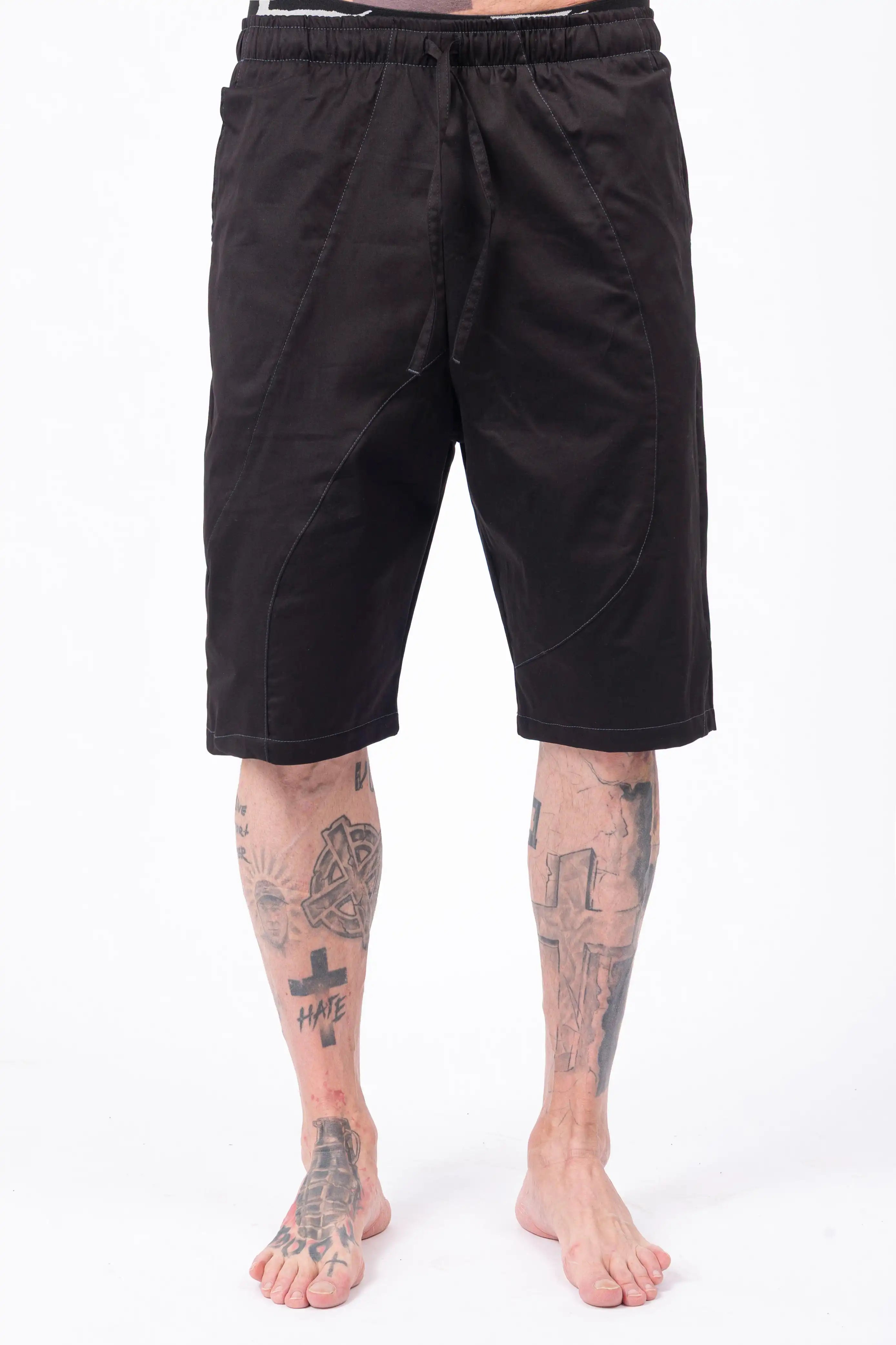 Luda - Asymetric All Black Shorts