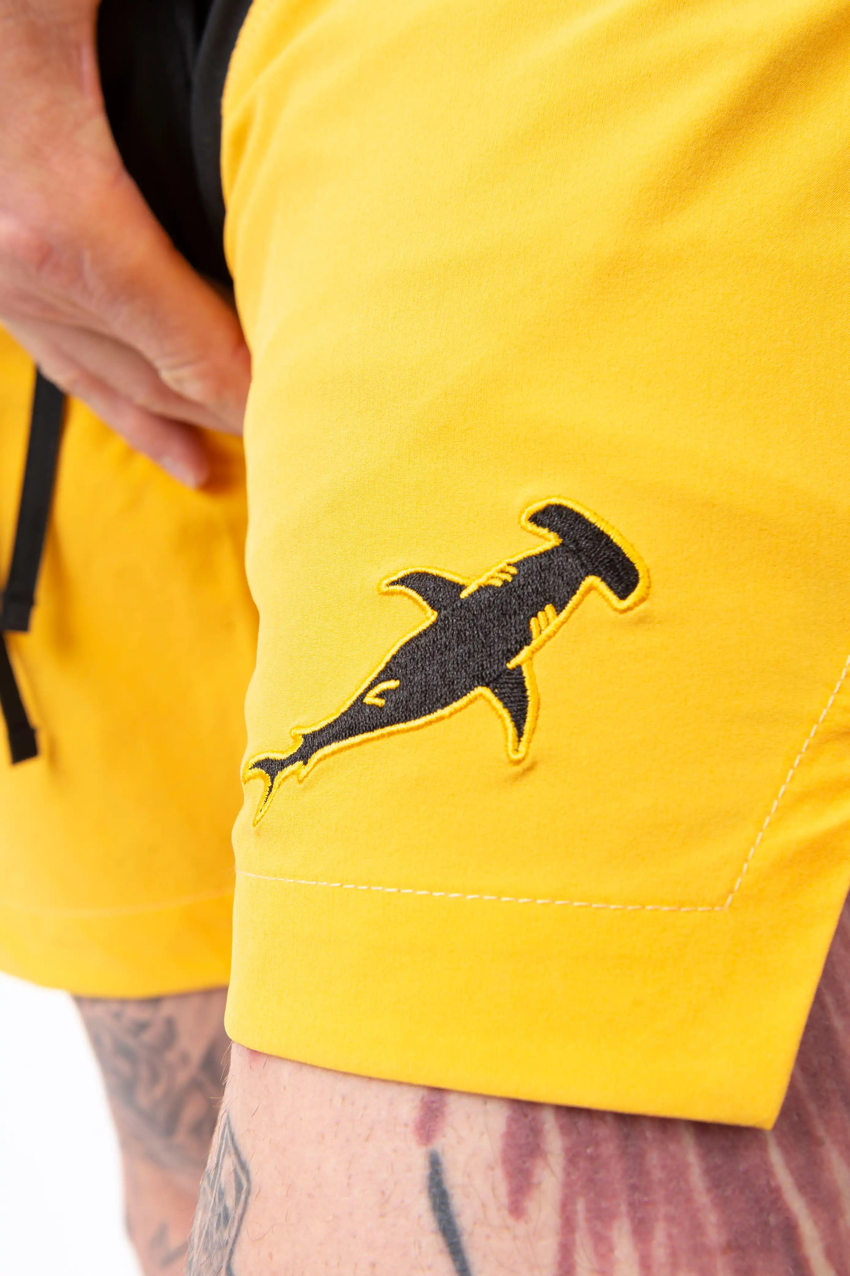 Luda - Black/Yellow Hammerhead Swim Shorts
