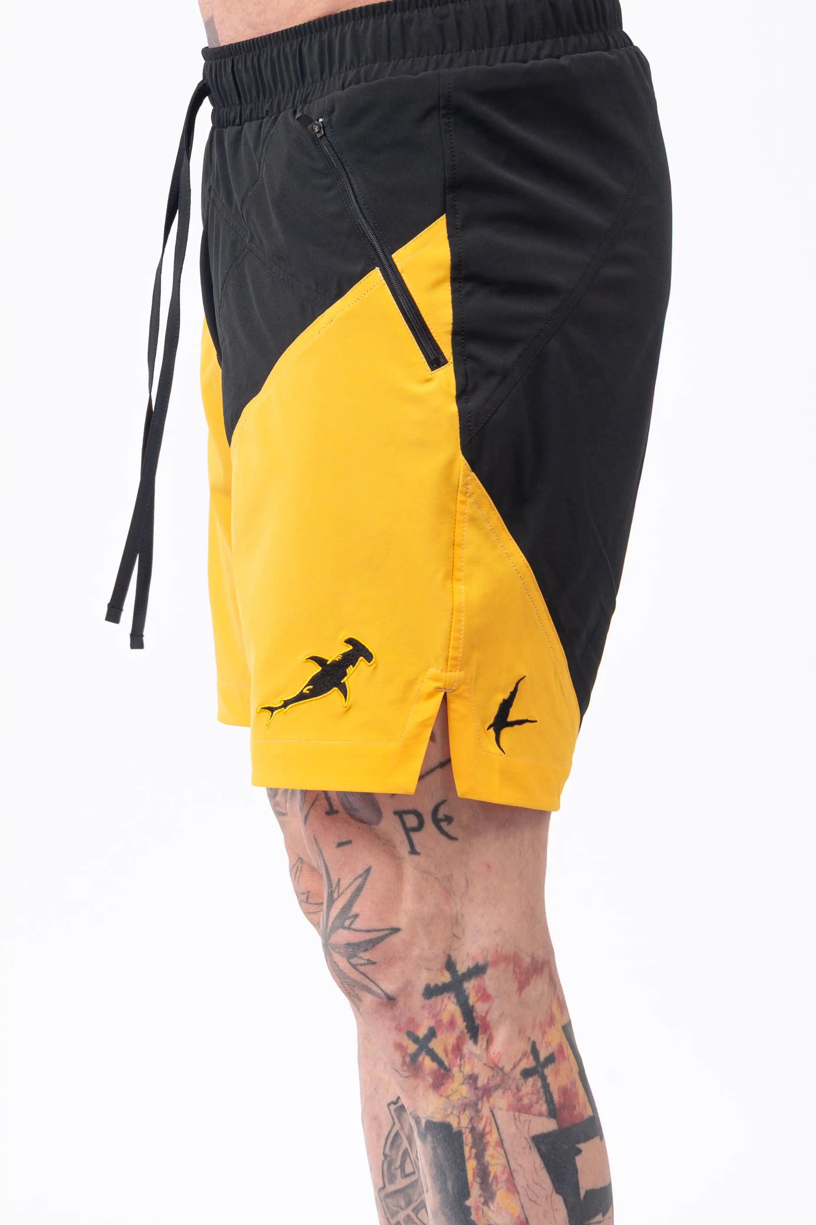 Luda - Black/Yellow Hammerhead Swim Shorts