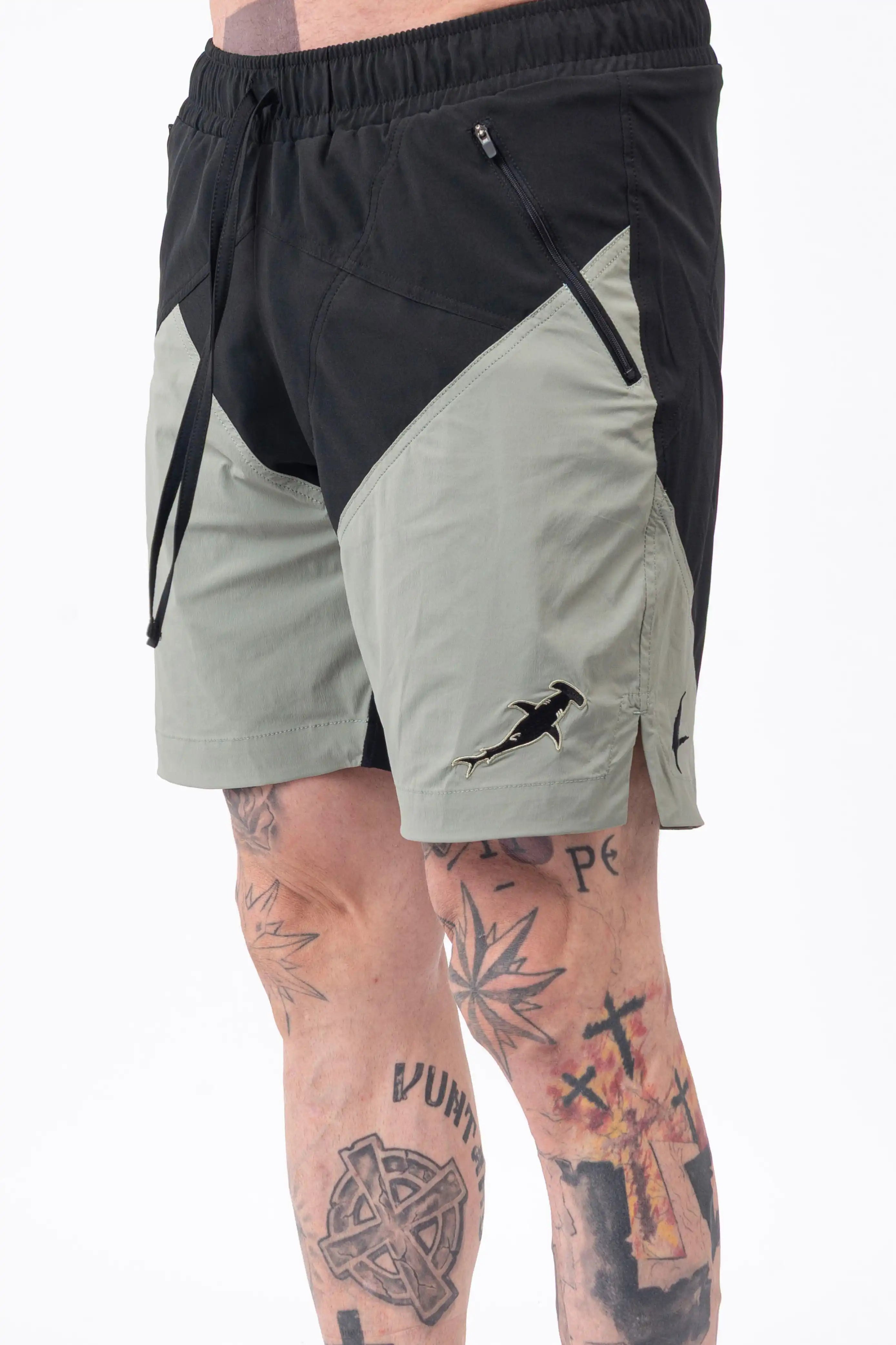 Luda - Black/Green Hammerhead Swim Shorts