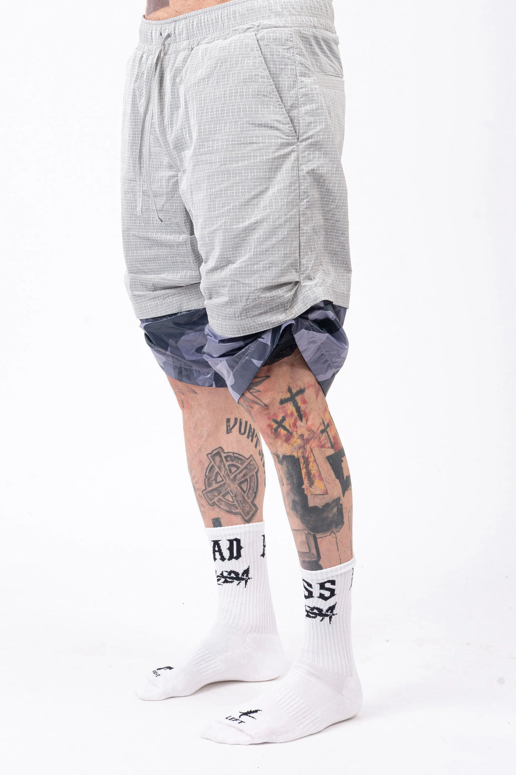 Luda - Snap Adjustable Grey/Camo Shorts